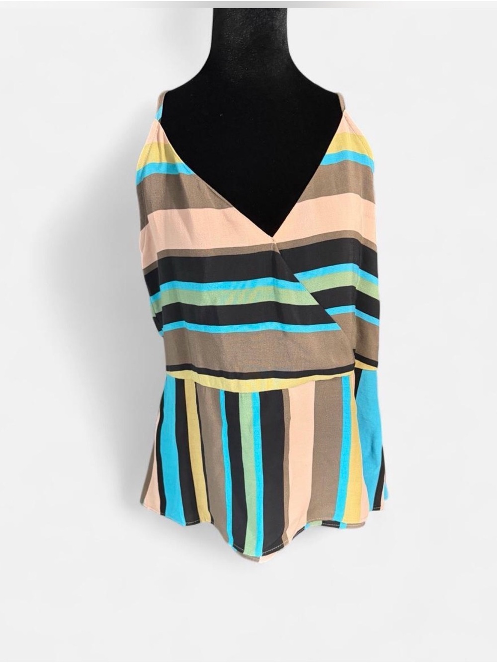 Zara Multicolor Striped Wrap Cami Tank Top Size Large NWT